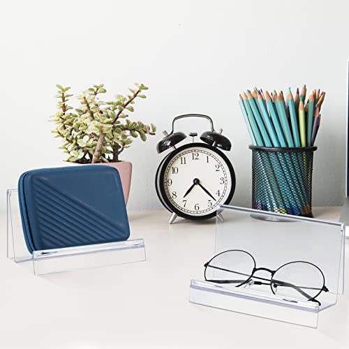 Qunclay 6 Pcs Purse Display Stand Clear Acrylic Wallet Display Stand Purse Holder Handbag Organizer for Bag Phone Cards Store