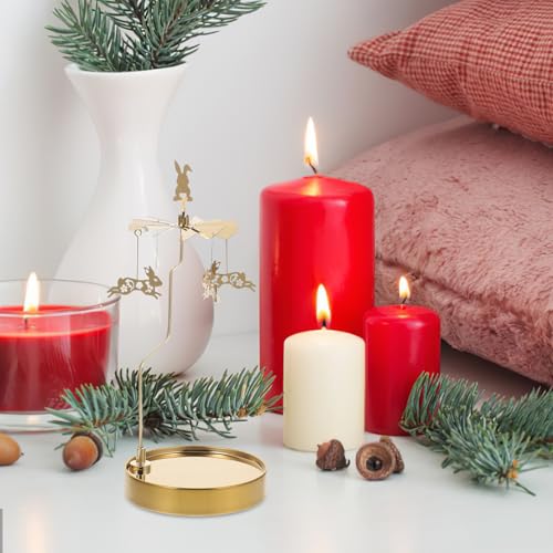 VOSAREA Magnetic Aromatherapy Candlestick - Unique Stainless Steel Rotating Tea Light Holder for Home D Cor and Candlelight Dinners