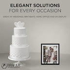 TRIPAR Decorative Scroll Rack, Large Black Display (4.5 Inch Depth) - Functions as Wall Rack or Tabletop Easel - Lightweight and Durable - Showcase Beautiful Plates, China, Artwork and More