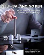 novium Hoverpen - Luxury Pen for Men & Women, Vertically Standing Executive Ballpoint Pen with Top Grade Free-Flowing Ink Refill, Metal Made, Unique Gifts, Luxury Pen for Men, Mens Gifts Ideas - color: Dark Grey