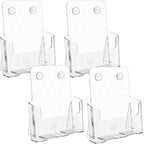 MaxGear Acrylic Brochure Holder 8.5x11 inch, Clear Plastic Literature Holder for Flyers, Pamphlets, Rack Cards and Booklets, Desk or Wall Mount, Acrylic Display Stand for Magazines, Office Use, 4 Pack - size: 8.5"x11"-4 pack