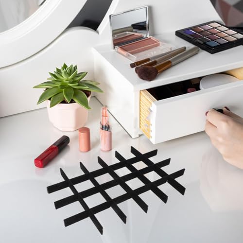 Veemoon 1 Set Jewelry Tray Dividers, 13.17 Inch Black Lint Inserts, Drawer Storage Organizer Ring Earring Necklace Display