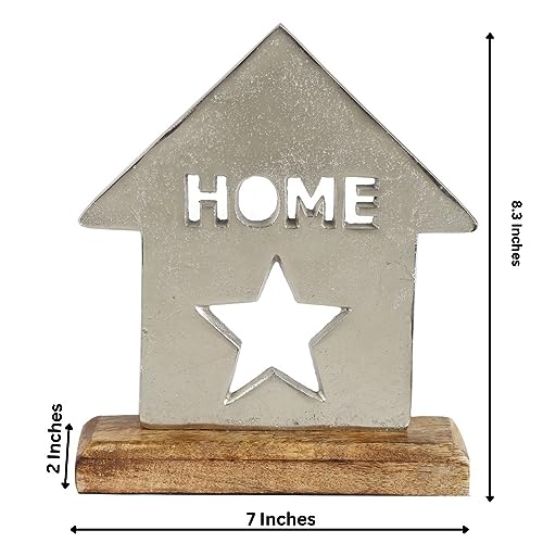 PURESTORY Metal Decorative Showpiece for Home Decor Accents | Shelf Decor |Bookshelf Décor | Fireplace Decor or Desk Décor.Table Decorations for Dining Room Living Room - Home - Silver - color: Silver