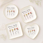 Personalized Mama's Garden Jewelry Tray, Grandma‘s Garden Birth Month Flower Jewelry Dish; Personalized Mom Trinket Tray, Grandma Shower Keepshake, for Grandma Mama 7 - color: Jewelry Dish 6