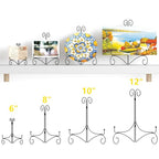 Plate Stand for Display with Hinged Folding Design, 6 Inch Picture Stands for Tables, Small Easels for Displaying Book, Art Piece, Photo and Platter, 6’’ Black