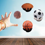 Basketball Holder, Hand Sculpture Ball Holder Wall Mount Art Decor Stand Basketball Storage Rack Organizer Display Case Man Cave for Football Soccer Gifts for Him Men Boys Gamers