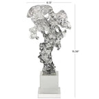 Deco 79 Glass Abstract Handmade Decorative Sculpture Freeform Home Decor Statue with Clear Square Base, Accent Figurine 8" x 4" x 15", Clear - size: 8" x 4" x 15"