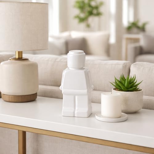 Sagebrook Home Modern Minimalist Figurine - Decorative Ceramic Sculpture for Home & Office - Contemporary Stoneware Accent for Living Room, Bedroom & Desk - 12" White - color: White