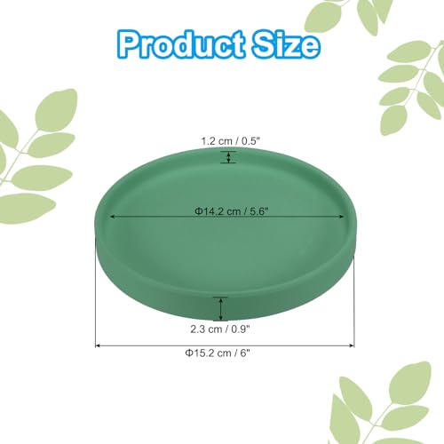 PATIKIL 6 Inch Round Ceramic Plant Saucer, Plant Saucer Tray Flower Planter Drip Tray for Indoors Outdoors Patio Balcony, Teal - color: Teal