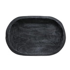 Bloomingville Hand-Carved Paulownia Wood Bowl, Black - color: Black