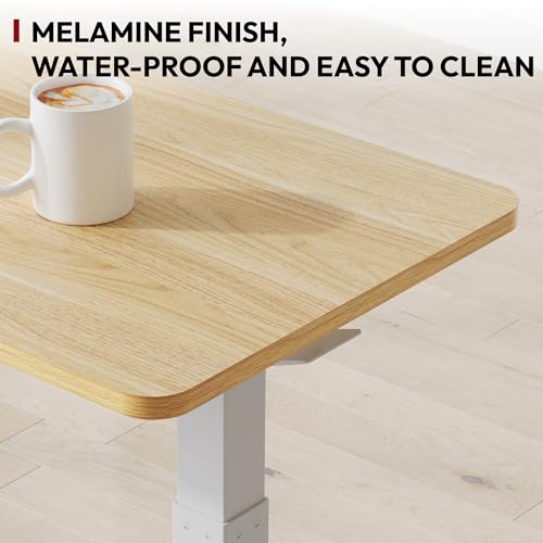 SANODESK Medical Adjustable Overbed Bedside Table with Hidden Casters, Pneumatic Mobile Laptop Computer Standing Desk Cart with Tray, Hospital and Home Use(31.5" W x 17.7" D, Maple) - color: Maple, size: Large