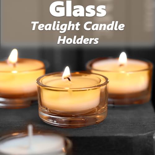 Jeffbaubl 30 PCS Tealight Candle Holder, Small Votive Candle Holders, Clear Glass Tea Light Holders Bulk for Wedding, Home Decor, Table Centerpiece, for 1.5Inch Tealight
