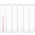 CYS EXCEL 6 PCS (H:16" D:3") Open Ended Clear Glass Hurricane Candleholder Tube Lamp Shade Open Flame Candlestick Holder Chimney Tube Cover Bottomless Cylinder - size: 3" wide x 16" tall