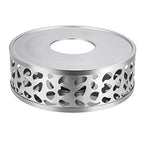 Simtive Teapot Warmer, Brushed Stainless Steel Tea Warmer with Tealight Holder, Silver - size: 5.9 in-Silver