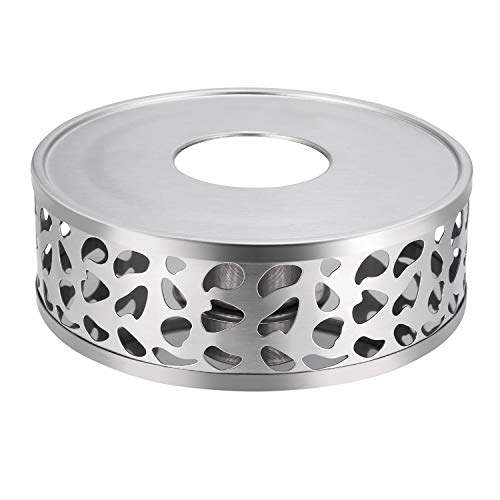Simtive Teapot Warmer, Brushed Stainless Steel Tea Warmer with Tealight Holder, Silver - size: 5.9 in-Silver