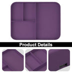 VOVIPO Faux Leather Valet Tray,with 2 in 1 Wireless Charging Compitable With iPhone/17/16/15/15 Plus/15 Pro/15 Pro Max/14/13/12/Wireless earphones,Office/Home Desk Organizers Tray-Purple - color: Purple