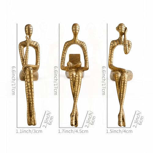 XINXUAN Letter - Gold Statue Home Decor - Modern Bookshelf & Desk Decor - 3 Piece Set - color: Letter - Gold