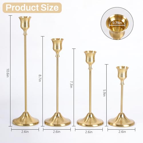 Candlestick Holders, 12PCS Taper Candle Holder for Candlesticks, Gold Candle Holders for Table Centerpiece, Wedding, Party - color: Gold, size: 12pcs