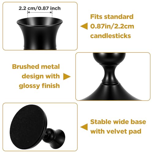 2 Pcs Black Candle Holders, Vintage Metal Taper Candle Holders Candles Stick Holder Decor for Home Wedding Party Anniversary Housewarming Gifts for Women Men(Black) - color: Black