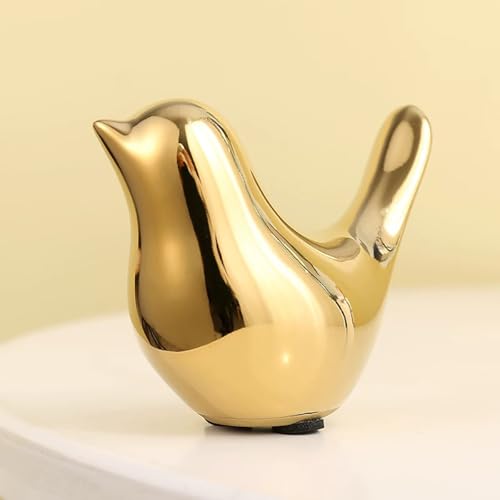 Small Animal Statues 2 Pack, Home Decor Modern Style, Decorative Ornaments for Living Room, Bedroom, Office Desktop, Cabinets, Gold - color: Gold