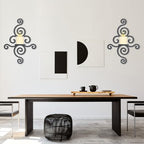 OYEFLY 2 Pcs Metal Wall Candle Sconces,Black Elegant Swirling Wall Decorations (Black)
