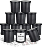 SUPMIND 12 Pack 10oz Glass Candle Jars with Lids and Sticky Labels, Empty Candle Jars for Making Candles Bulk Containers(Matte Black) - color: Black, size: 10oz