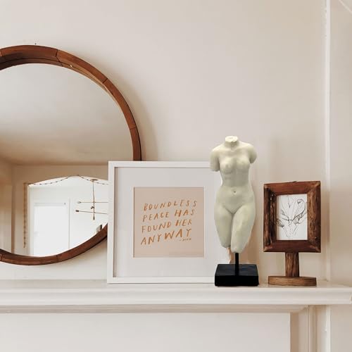 Galt International 13.5" Poly Marble Body Statue w/Black Pedestal Stand for Home Decor - Greek God Sculpture Mythology Stone-Like Marble-Feel Accent (Woman) - size: 15" Female
