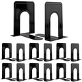 Book Ends, Heavy Duty Bookends to Hold Books, Metal Bookends for Home Office Decorative, Book Ends for Heavy Books/Movies/CDs, Black 6.5 x 5 x 5.7 in, 7 Pair/ 14Piece