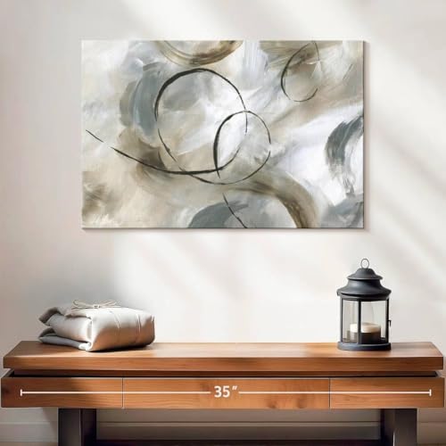 ElephantStock Allegro Canvas - 1 Panel Neutral Abstract Art Wall Decor - Printed Neutral Wall Painting Decor -Abstract Canvas Wall Art for Living Room - by Nan - 24" X 16" - color: Allegro single piece, size: 24"L x 16"W