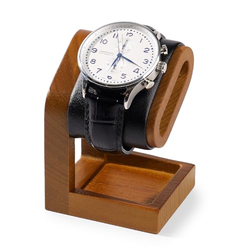 Single Watch Stand Display Solid Wood Jewelry Stand Display for Wristwatch Bracelet Bangle(Black) - color: Black