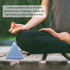 Amazing Gemstone Angelite Pyramid Crystal Healing Stones - 2" Great Pyramid Figurine of Natural Stone Pyramid for Meditation, Reiki, Chakra Balancing and Crystal Pyramids Grid - color: Angelite