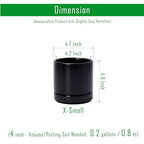 D'vine Dev Set of 4 Small Ceramic Plant Pots, 4.7 Inch Succulent Planter Pot for Plants with Drainage Hole and Saucer, Black, 94-X-B-2 - color: Black, size: 4.7 Inch
