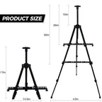 RRFTOK Art Painting Easel Stand for Displaying,Metal Adjustable Artist Easels for Canvases Height from 17 to 66 Inch,Carry Bag for Table-Top/Floor Drawing Painter and Display Black 1-Pack. - style: 66BB-New