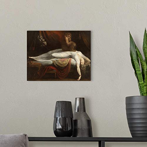 CANVAS ON DEMAND The Nightmare, 1781 Canvas Wall Art Print by Henry Fuseli, Figurative, Home Decor, Artwork, 14"x11" - size: 14"L x 11"W