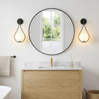 Mid-Century Wall Sconces Set of 2 Black Modern Globe Wall Lighting Indoor Hardwired Wall Lights for Hallway Office,Porch, Bedroom, Living Room,Stairway - color: Black