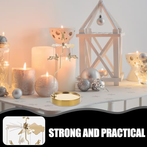 VOSAREA Magnetic Aromatherapy Candlestick - Unique Stainless Steel Rotating Tea Light Holder for Home D Cor and Candlelight Dinners