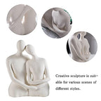 Mowtanco Couple Figurines – Modern Ceramic Sculpture for Home Decor, Living Room, Bedroom, Shelf, Office, Coffee Table – Abstract Collectible Statue Gift for Wedding or Anniversary