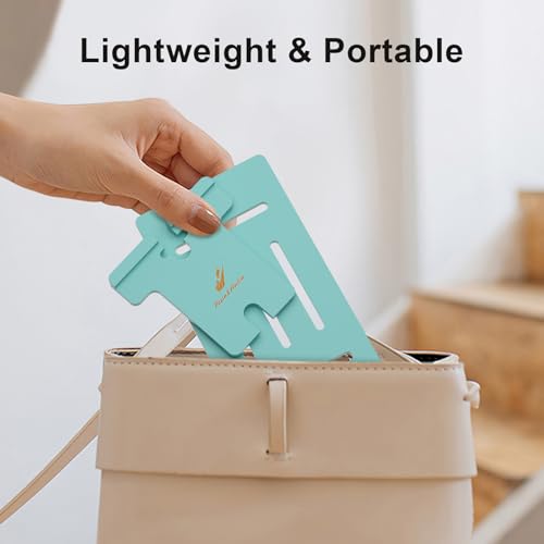 Pezin & Hulin Bamboo Cell Phone Stand, Adjustable Wood Charging Dock Holder, Portable Desktop Phone Rack, Compatible with All Phone -Slim Version(Teal) - color: Slim (Teal)