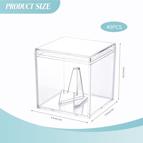 Championship Ring Display Case, Clear Acrylic Challenge Coin Holder Small Showcase with Mini Card Stand Holder, Memorabilia Box for Baseball, Super Bowl, Football Ring, Collectibles Jewelry (32)
