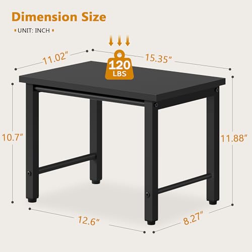 Gewudraw Printer Stand-Desktop Shelf Storage Organizer for Printers,Small End Table, Book Shelf and Wooden Desk Shelf for Home Office, Black - color: Black, size: 1 layer