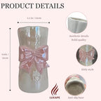 Bow Flower vase, Bow vase for Flowers, Pink Bow Ceramic Vase – Cute Vase with Shiny Glaze, Modern vase Decor (Pink Bow)