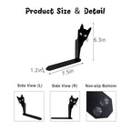 Peeping Cat Metal Bookends Cute Cat Book Ends for Shelves Bookshelf Decorative Objects Home Office Desk Bookshelf Decor Cat Lover Gifts for Women (Black)