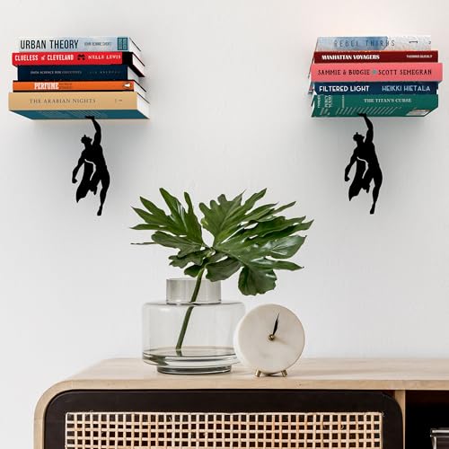 Artori Design Floating Bookshelf for Kids, Invisible Metal Book Shelf, Wall Decore Book Lovers Bookshelf (2X Supershelf) - size: 2 x Supershelf