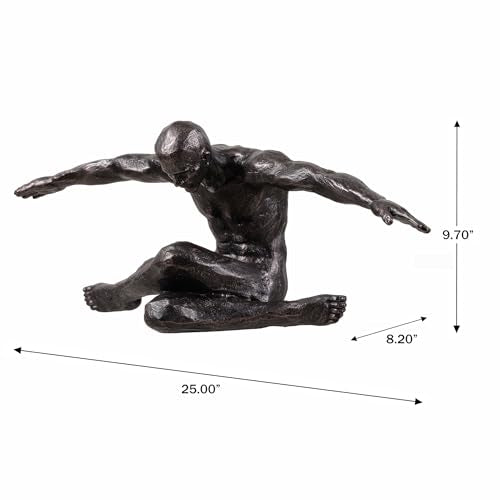 Hi-Line Gift Ltd. Stretching Human Sculpture Resin Home Decor Contempory Tabletop Ornament