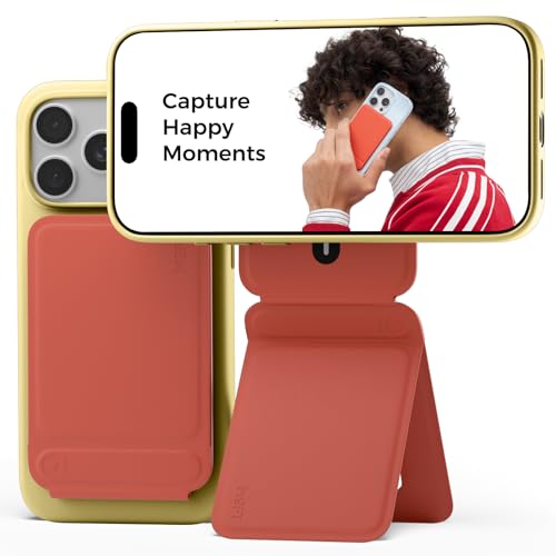 MOFT Phone Tripod Stand Selfie Stick for iPhone, Multi-Angles iPhone Stand, Lightweight & Portable Phone Holder, Strong Magnets, MOVAS Vegan Leather, Travel Essentials, Clay (Without Card Slot) - color: Clay x Without Card Slot, size: Wthout Card Slot - F