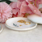 Personalized Ceramic Ring Dish, Initial Jewelry Tray for Rings, Earrings, Necklaces & Bracelets, Gift for Engagements, Birthdays, Holidays, Mom, Sister, Bridesmaid, Bride-to-Be, 4" Ring Plate - color: X
