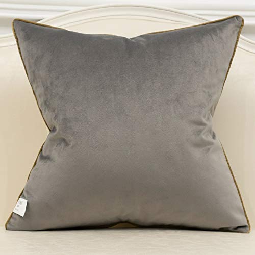 Avigers 16 x 16 Inches Gray White Gold Leather Striped Patchwork Velvet Cushion Case Luxury Modern Throw Pillow Cover Decorative Pillow for Couch Living Room Bedroom Car - color: Gray, size: 16" x 16" (Pack of 1)