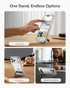 ESR Boost Phone Kickstand, Vertical and Horizontal Stand, Adjustable Angle, Compatible with iPhone Air 17 Pro Max, iPhone 17e/16/15/14/13/12, Samsung Galaxy S26/S25/S24/S23 Series, Google, Black - color: Black