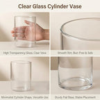 4 Inch Tall Clear Glass Cylinder Vase Flower Vase Decorative Table Centerpiece Arrangement Candle Holder High Hydroponic Floral Vase for Plants Bouquet Wedding Home Decor