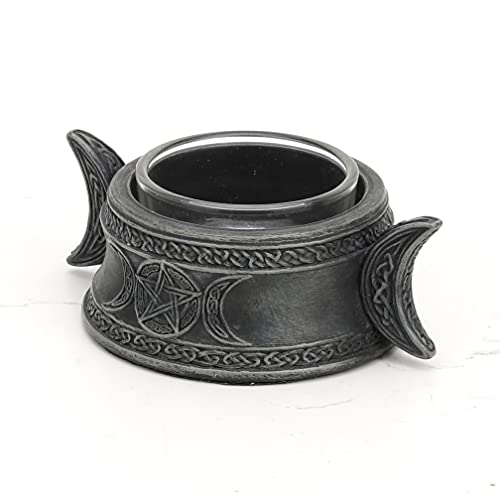 Veronese Design 1 3/8" Tall Triple Goddess Tealight Candle Holder Resin Sculpture Handmade Wiccan Decor Figurine Collectible